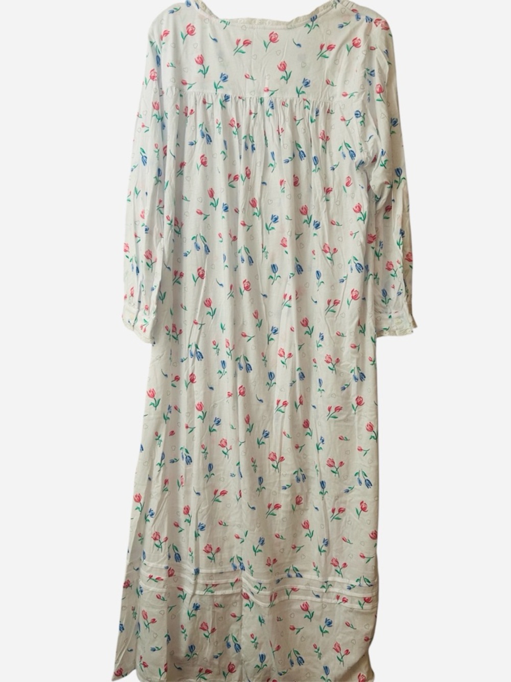 NEW Lanz of Salzburg White Floral Classic Cozy Cotton Nightgown NWOT - Picture 4 of 10